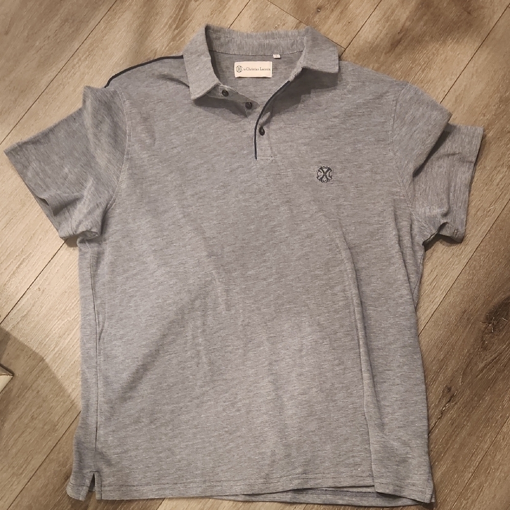 Christian Lacroix Gray Polo Shirt Classic Cotton Blend